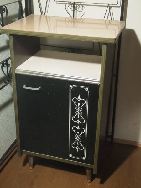 レトロ生活雑貨 モダンな絵柄の電話台○昭和 電話台 昭和レトロの
