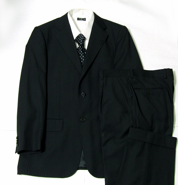 ロロ・ピアーナ最高級シングルスーツ A5【美品 春】黒シャドー