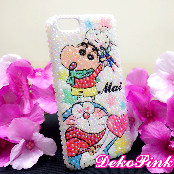 スマホ全機種対応 クレヨンしんちゃん ドラえもん デコ電 ケース