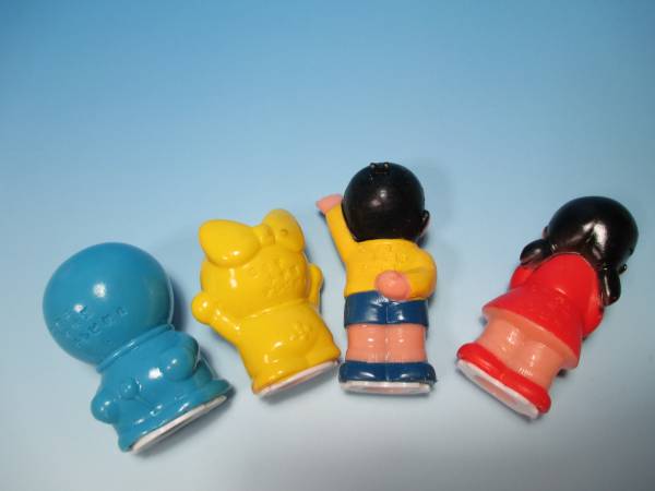 ドラえもん指人形 日本製レトロソフビ エポック社製 藤子不二雄
