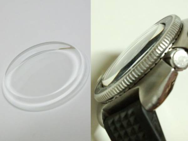 SEIKO セイコー2nd 植村ダイバー(6105)用 初期厚手 ガラス風防(パーツ セカンドダイバー用風防2枚セイコー植村ダイバー6105