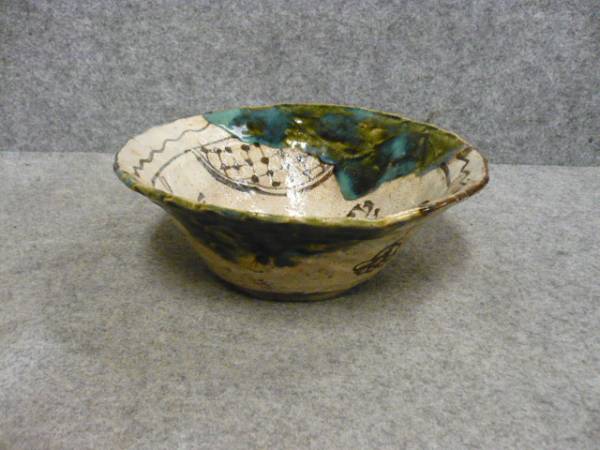 【文】13758 織部焼深鉢 志野信楽陶磁器有田骨董