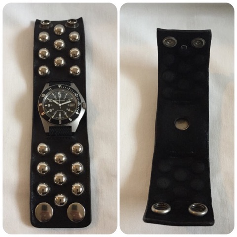 undercover MARATHON スタッズレザーバングル時計