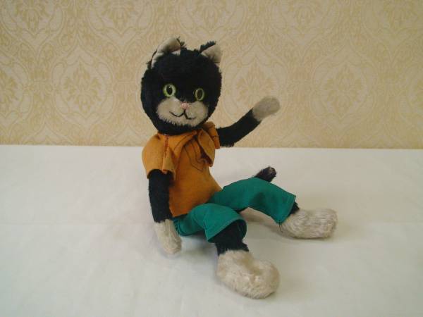 ドイツ schuco社/ 60sアンティーク ビゴ・ベルロー 黒猫 / 30cm
