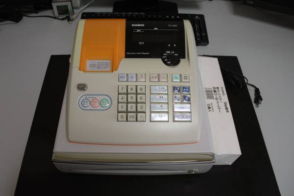 CASIO】カシオ電子レジスターTE-M80鍵取説付き【使用少い】 レジスタ