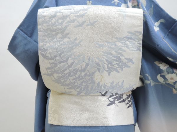 ゆめsaku “陰影が魅せる吉祥の門出を祝う鶴の群れ”袋帯 m-19