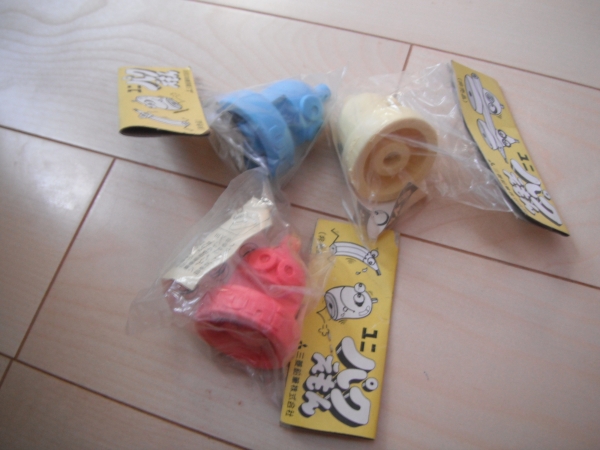 レトロ消しゴム！80年代三菱鉛筆ユニ・パクえもん 非売品3ケ