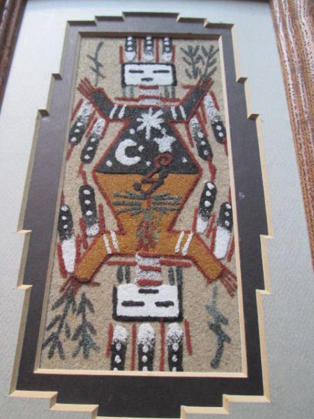 □Vintage ネイティブアメリカン ナバホ族 砂絵サンドペイント 美術品