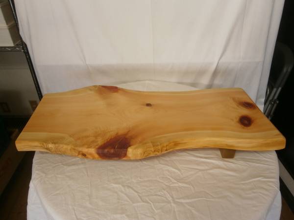 銘木 一枚板 無垢材 吉野檜 看板 敷板 花台 ミニテーブル ① 