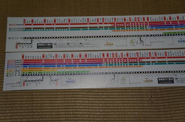 阪神・山陽電車】車内ドア上路線図 海山2枚セット(西九条まで)(廃品