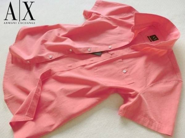 新品★アルマーニ★大きいコットン半袖シャツ XXL★990A/XARMANI
