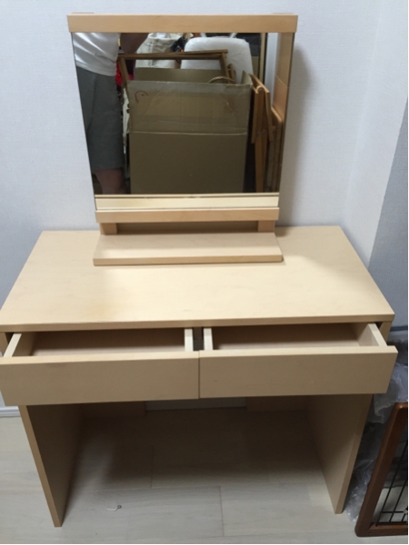 MUJIのドレッサー 鏡台 机