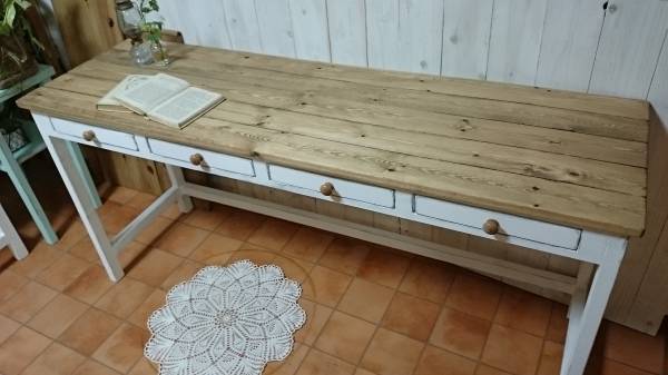 handmade★150㎝長机★ソーイング作業台に★引出4杯_1