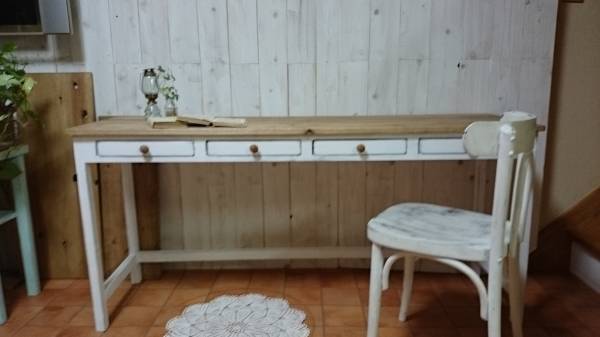 handmade★150㎝長机★ソーイング作業台に★引出4杯_3