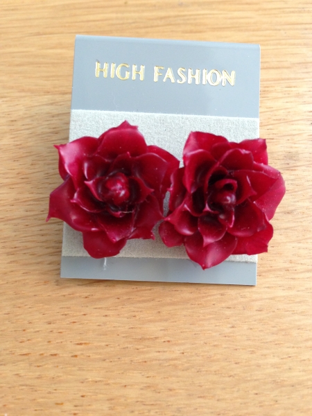 【即決】赤　ピアス　バラ　薔薇　花　　アローズ_1