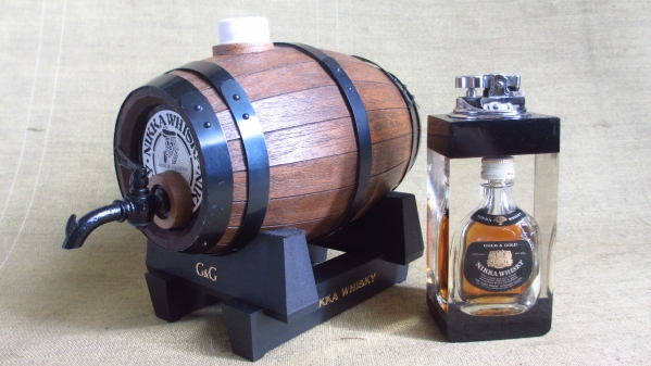 ニッカ ウィスキー 洋酒樽G&G と卓上ライター G＆Gゴールド