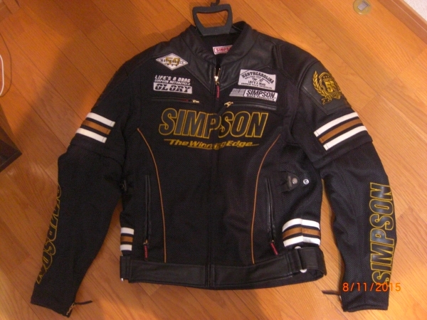 Webike | SIMPSON シンプソン NSM-2001 Mesh＆LeatherJacket [メッシュ シンプソン Anniversary メッシュジャケット L （中古美品）