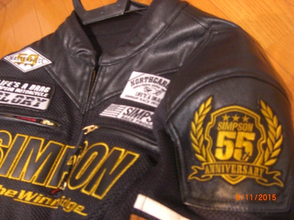 Webike | SIMPSON シンプソン NSM-2001 Mesh＆LeatherJacket [メッシュ シンプソン Anniversary メッシュジャケット L （中古美品）