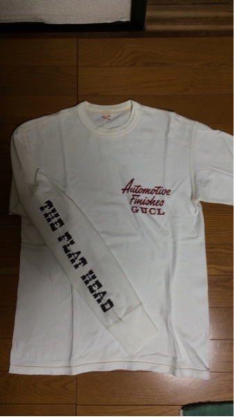 美品 フラットヘッド 長袖Ｔシャツ 40 白赤 アメカジ