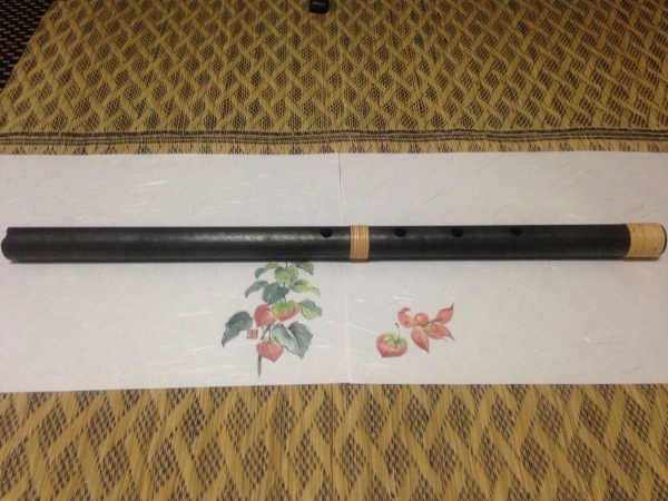 焼入燻仕上　鉄笛　鉄尺八　一尺八寸管（鉄扇手裏剣虚無僧杖術