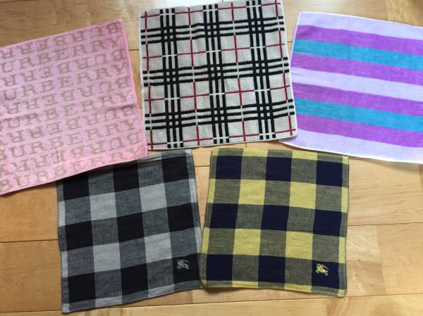 新品★『 バーバリー 』BURBERRY タオルハンカチ5枚セット福袋①