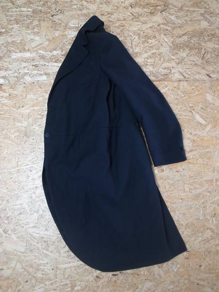 1900sフランスアンティーク黒カッタウェイJKT希少ストライプ生地