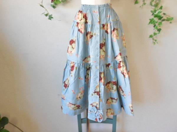 ピンクハウス PINKHOUSE/葡萄盛りプリント/総ゴムスカート