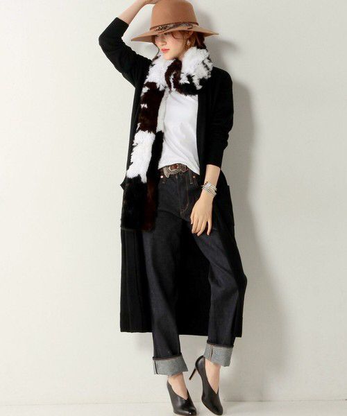 ユナイテッドアローズ Vネック ロングカーディガン 黒 今期完売