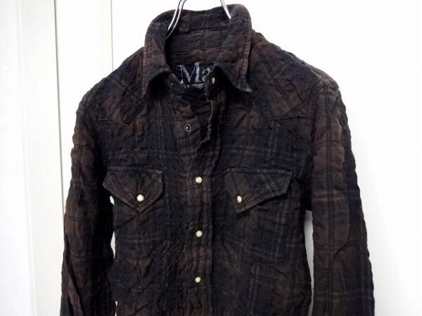 ムーンエイジデビルメント シワ加工チェックシャツ moonage 清春