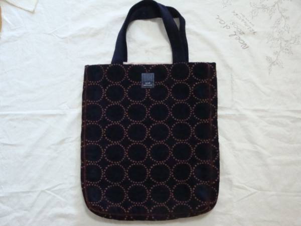 mina perhonen★tambourine柄バッグ　タンバリン　ネイビー