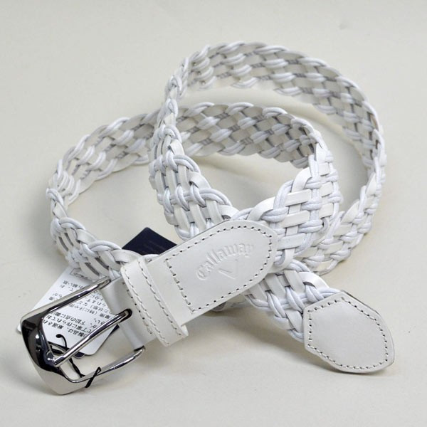 お買い得品！Callaway メンズ /メッシュベルトホワイト