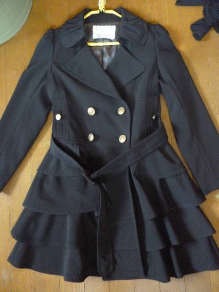 axes femme★トレンチコート風ジャケット★黒★M★美品