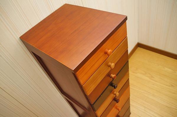 ◆１円～北欧調アンティーク風 多段チェスト◆レトロ◆C2038