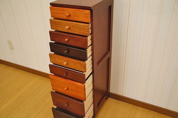 ◆１円～北欧調アンティーク風 多段チェスト◆レトロ◆C2038