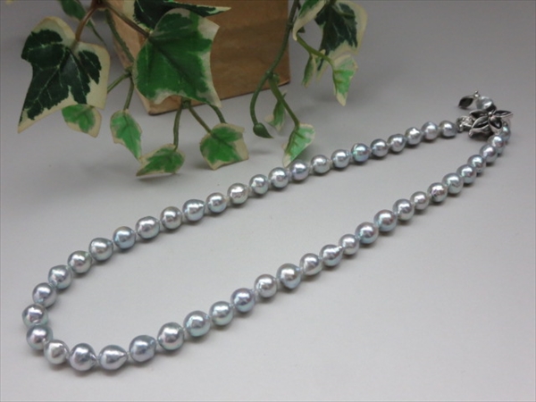 ◆◇バロックパール ネックレス グレー系 真珠 シルバー金具◇◆