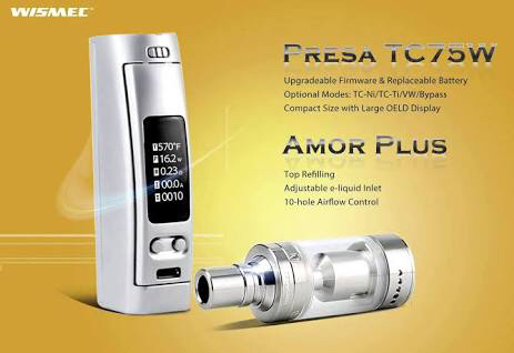 WISMEC presa TC75W 即日発送 VAPE MOD 温度管理 18650