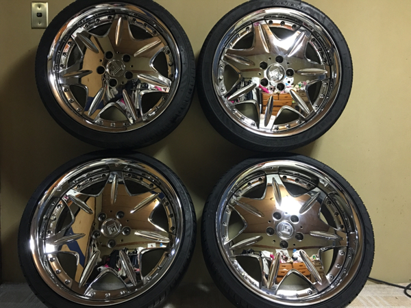 値下げ！ベンツSLKで使用！WORKメッキホイール+タイヤ112!