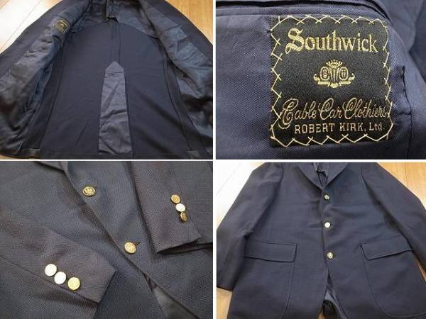 USA製 SOUTHWICK ビンテージ 紺ブレザー 金釦 L相当