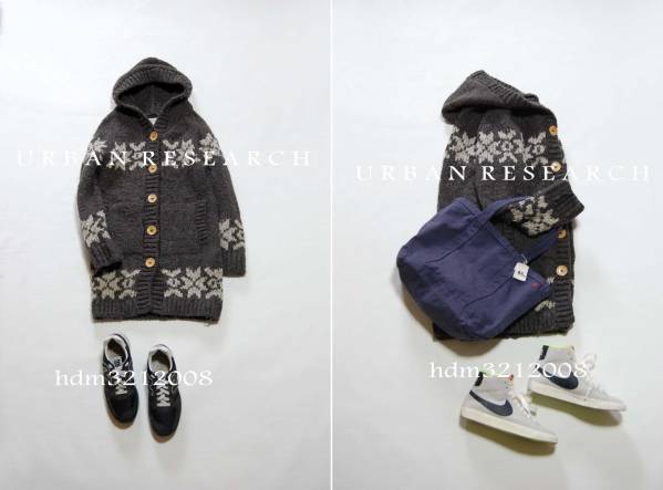 アーバンリサーチ DOORS*ペルーニットカウチンロングカーデ