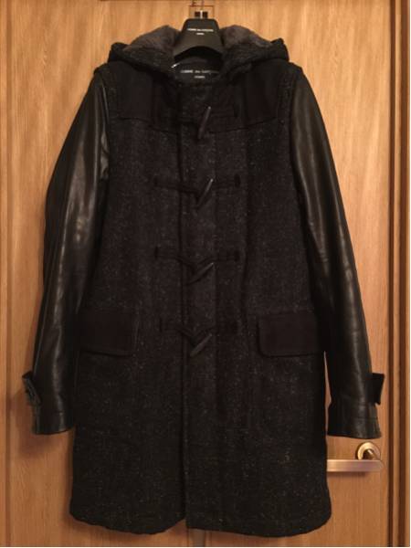 名作美品コムデギャルソンオム袖レザーダッフルコート送料無料