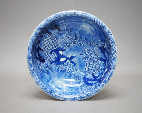 伊万里 古伊万里 染付 ベロ藍 花の図 蝶の図 花と蝶々◇ベロ藍で素敵