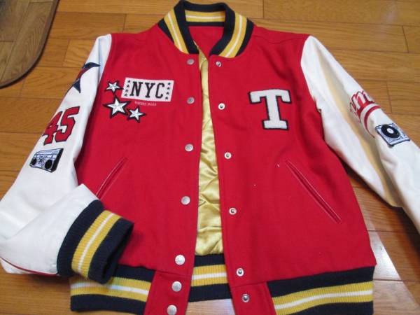 TOMMYGIRLスタジャン皮袖ワッペンtommyジャンパーtommyhilfiger