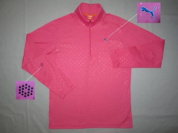 【プーマ】メンズゴルフハーフジップ長袖シャツ★L★美品