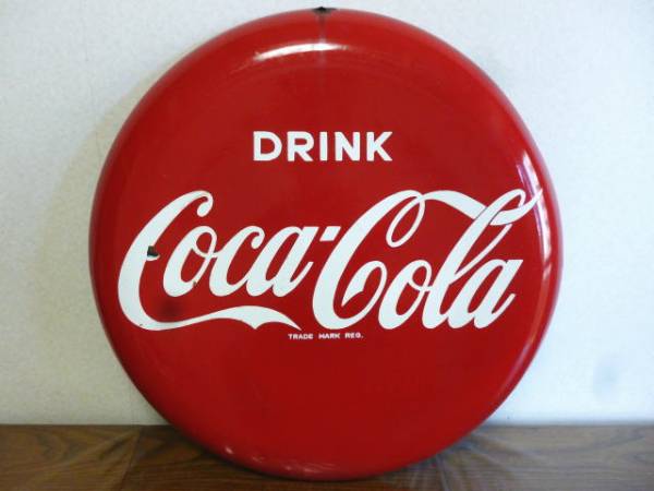 高品質，人気セール ビンテージ コカコーラ Coca Cola 丸型看板 直径