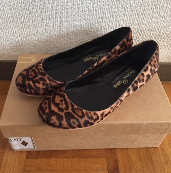 ☆BALDAN☆ヒョウ柄ハラコバレエシューズ