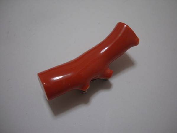 天然紅珊瑚帯留　　ヒスイ象牙サンゴ緒締検