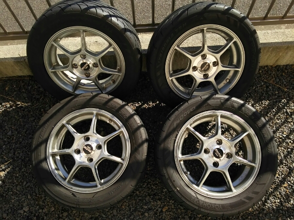 美品 ENKEI RS＋M 4穴 ネオバ 175/60 r14 5j オフセット45 