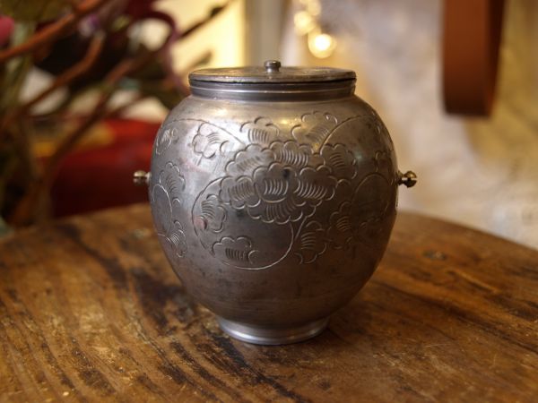 茶入 錫 茶筒 煎茶道具 ⁄ 茶道具 茶壺 錫製 錫半 本錫 茶入れ