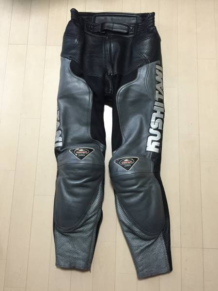 KUSHITANIバイク用レザーパンツ 膝パッド付き 黒 KUSHITANI クシタニ