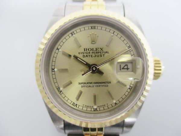 1円～ロレックス デイトジャスト 69173 W番 レディース☆0326